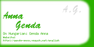 anna genda business card